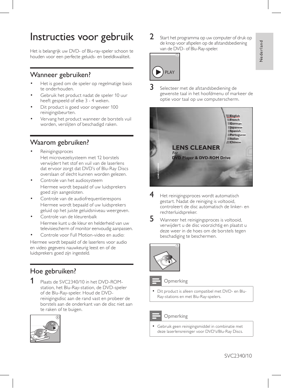 Instructies voor gebruik, Wanneer gebruiken, Waarom gebruiken | Hoe gebruiken | Philips Limpiador de lentes User Manual | Page 7 / 15