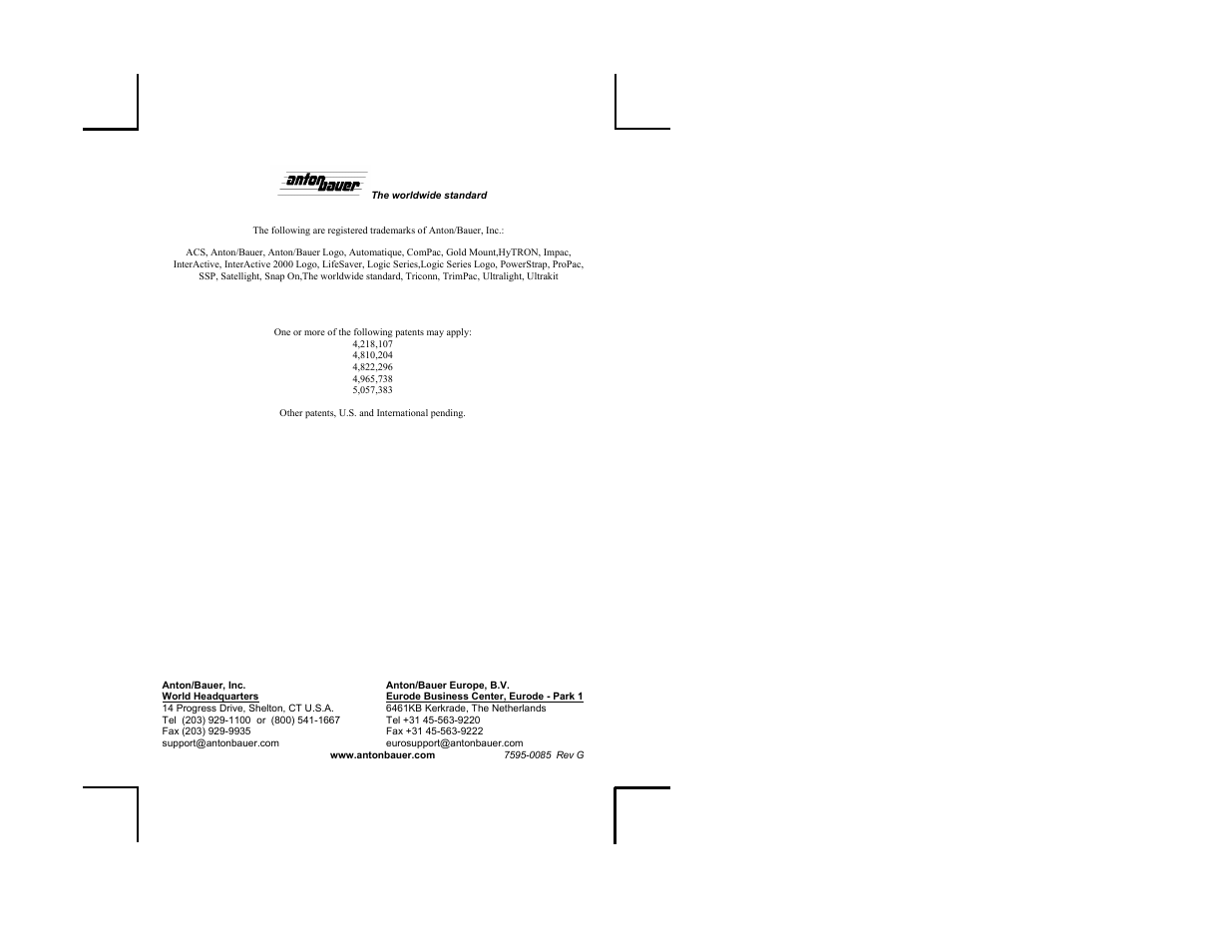 Anton/Bauer ULTRALIGHT 2 UL-2 User Manual | Page 12 / 12