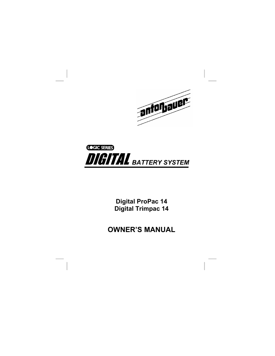 Anton/Bauer LOGIC Series User Manual | 23 pages