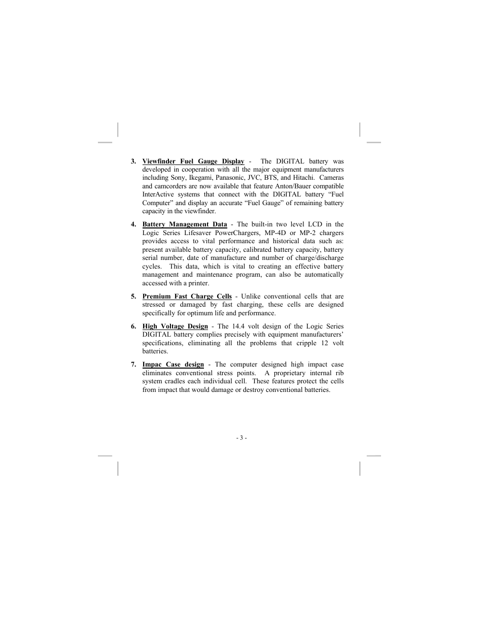 Anton/Bauer LOGIC Series User Manual | Page 7 / 23