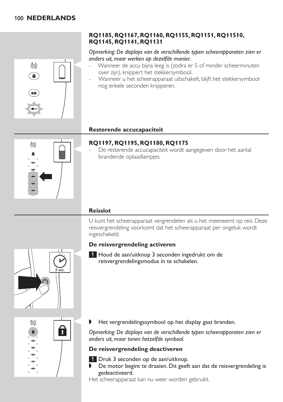 Philips SHAVER Series 7000 SensoTouch afeitadora eléctrica en húmedo y seco User Manual | Page 100 / 304