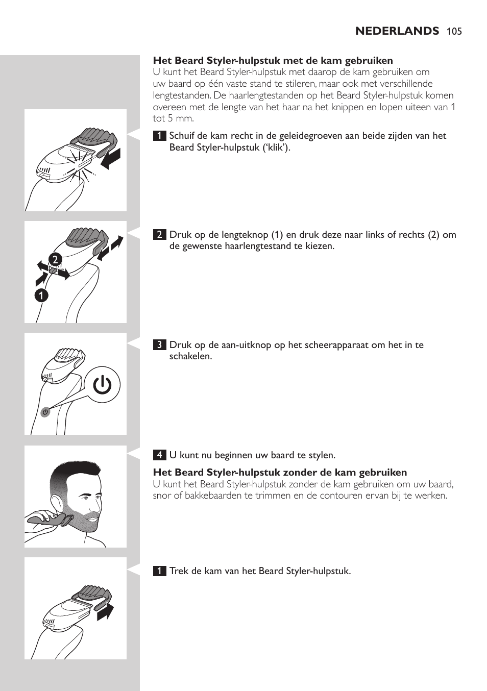 Philips SHAVER Series 7000 SensoTouch afeitadora eléctrica en húmedo y seco User Manual | Page 105 / 304