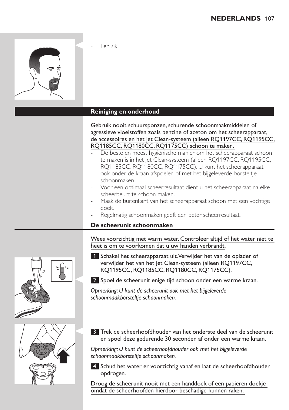 Philips SHAVER Series 7000 SensoTouch afeitadora eléctrica en húmedo y seco User Manual | Page 107 / 304