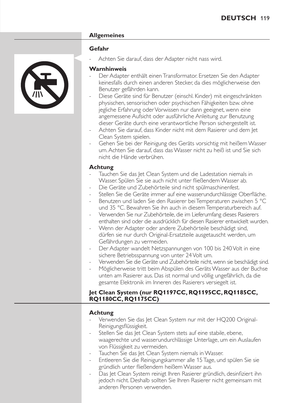 Philips SHAVER Series 7000 SensoTouch afeitadora eléctrica en húmedo y seco User Manual | Page 119 / 304