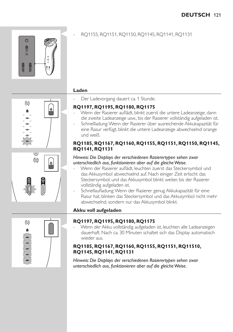 Philips SHAVER Series 7000 SensoTouch afeitadora eléctrica en húmedo y seco User Manual | Page 121 / 304