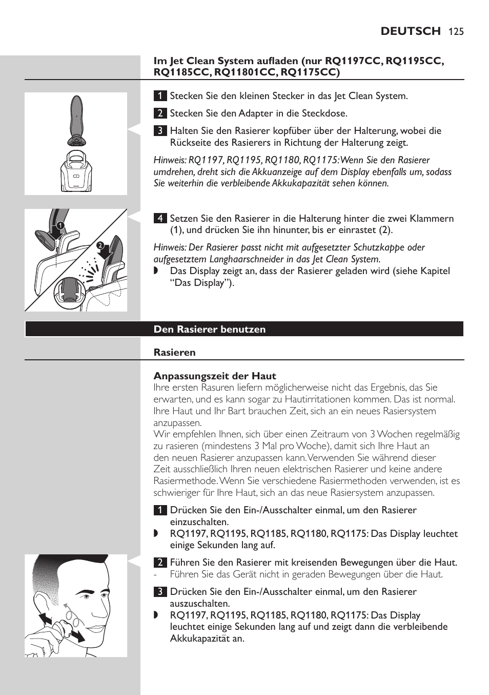 Philips SHAVER Series 7000 SensoTouch afeitadora eléctrica en húmedo y seco User Manual | Page 125 / 304