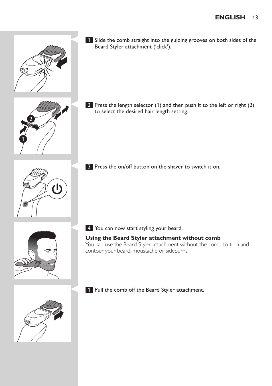 Philips SHAVER Series 7000 SensoTouch afeitadora eléctrica en húmedo y seco User Manual | Page 13 / 304