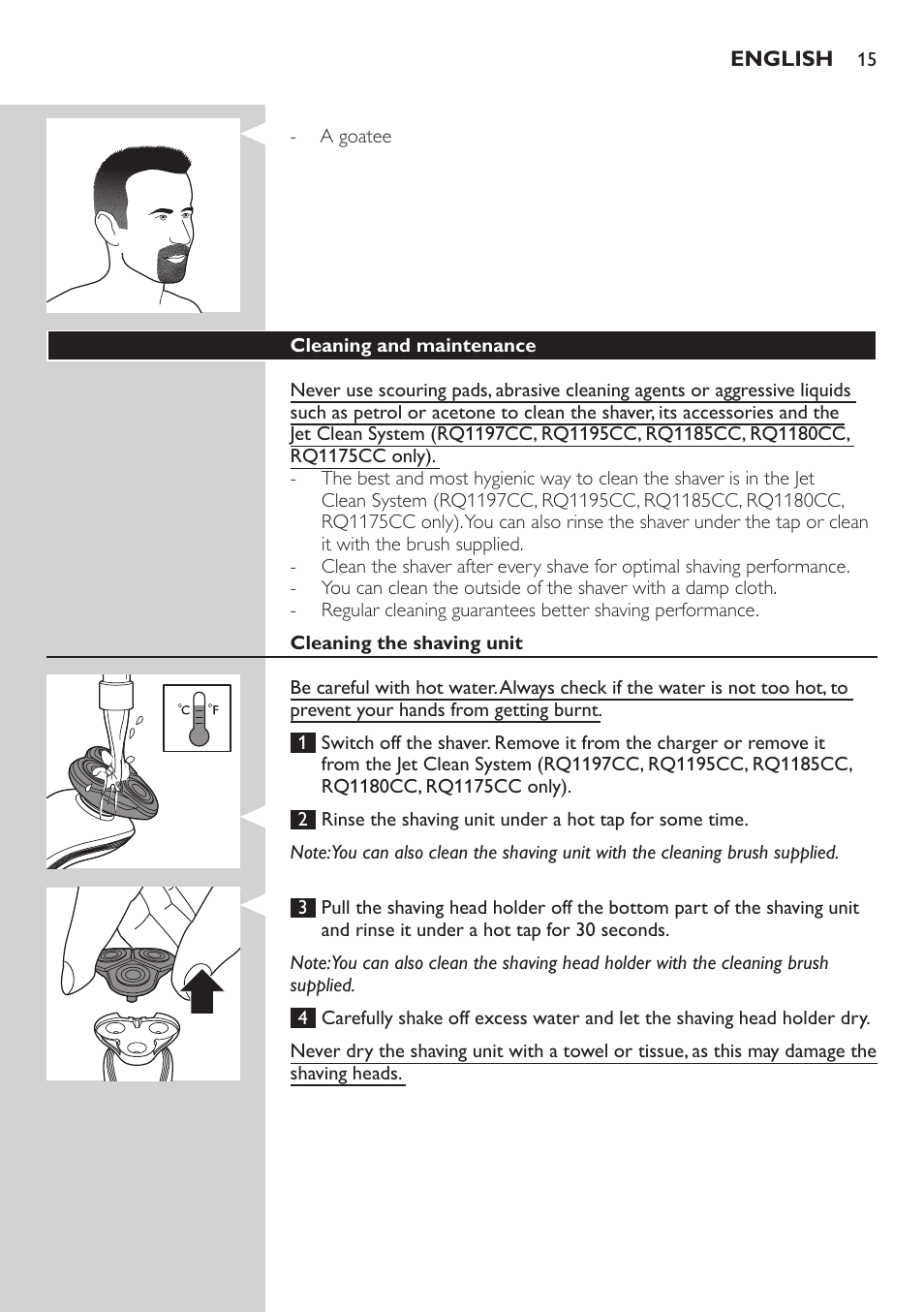 Philips SHAVER Series 7000 SensoTouch afeitadora eléctrica en húmedo y seco User Manual | Page 15 / 304