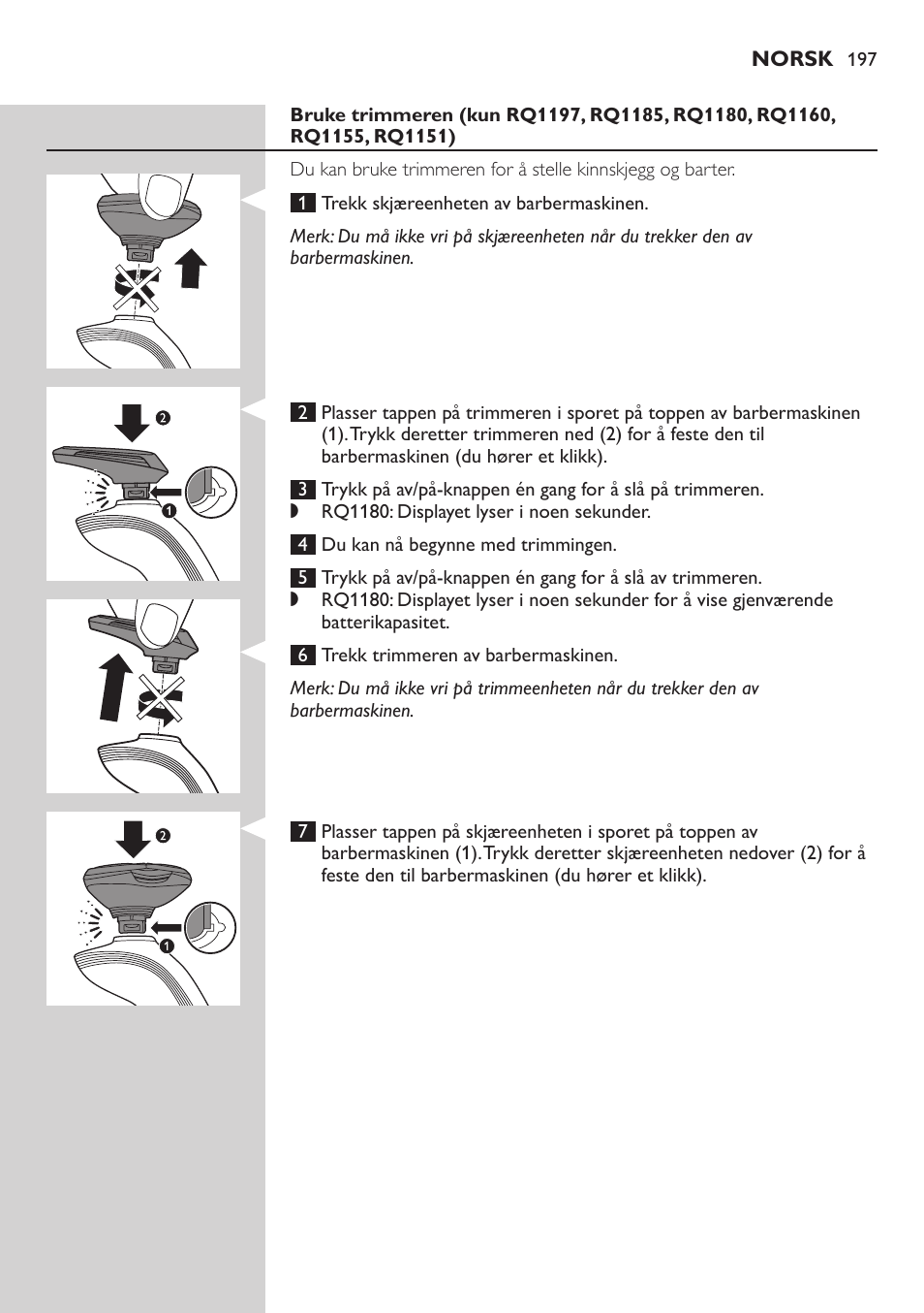 Philips SHAVER Series 7000 SensoTouch afeitadora eléctrica en húmedo y seco User Manual | Page 197 / 304