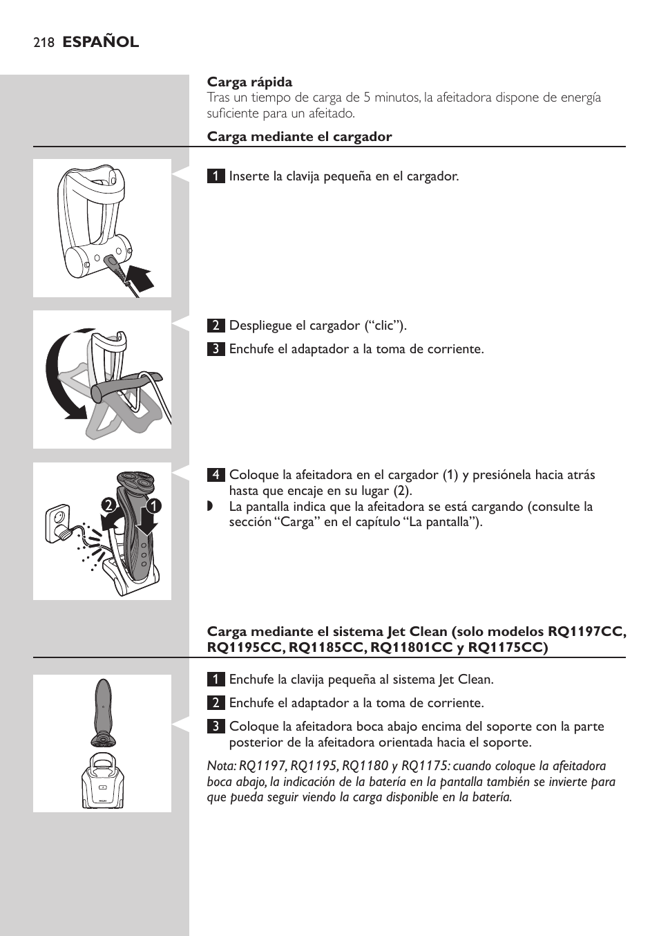 Philips SHAVER Series 7000 SensoTouch afeitadora eléctrica en húmedo y seco User Manual | Page 218 / 304