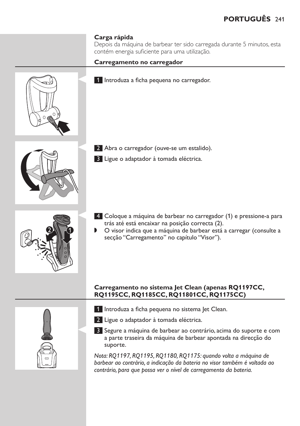 Philips SHAVER Series 7000 SensoTouch afeitadora eléctrica en húmedo y seco User Manual | Page 241 / 304