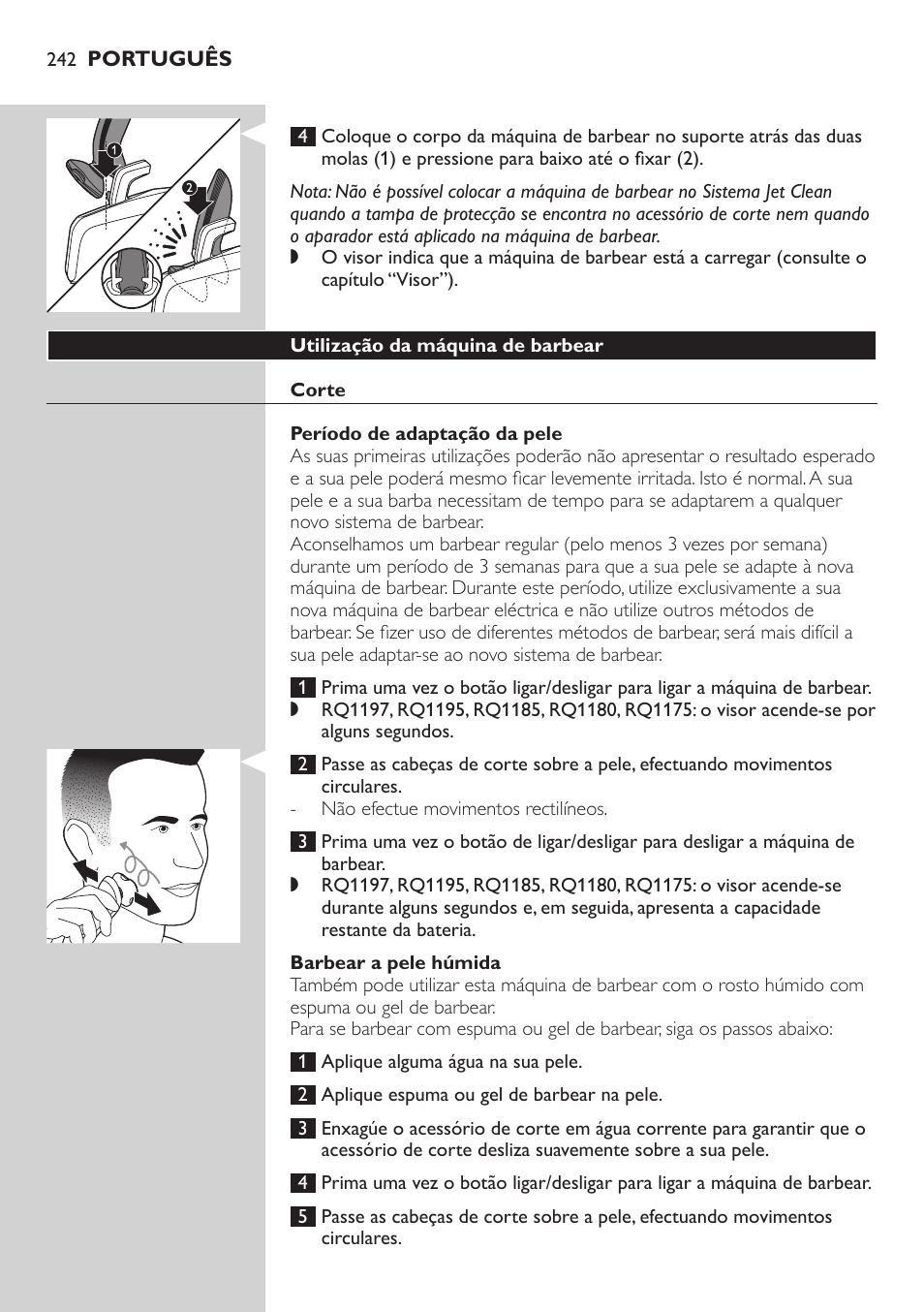 Philips SHAVER Series 7000 SensoTouch afeitadora eléctrica en húmedo y seco User Manual | Page 242 / 304