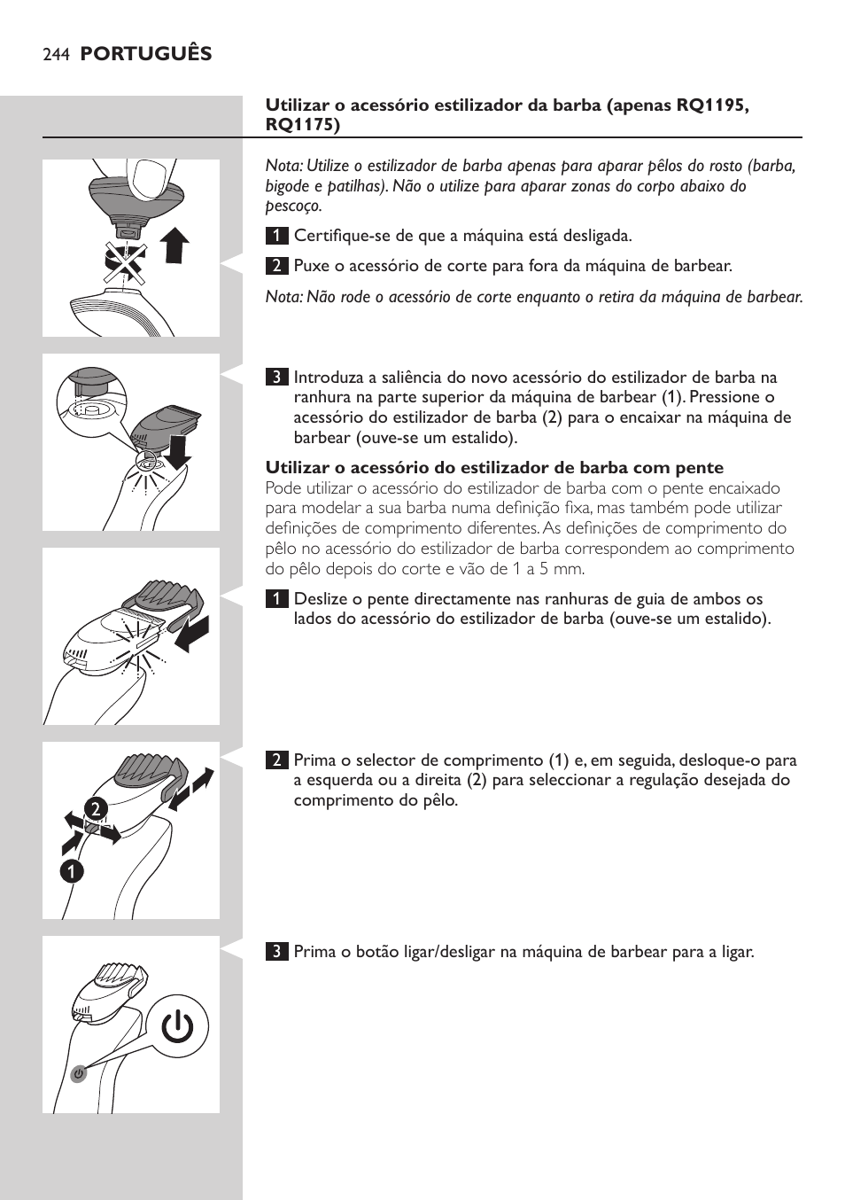 Philips SHAVER Series 7000 SensoTouch afeitadora eléctrica en húmedo y seco User Manual | Page 244 / 304