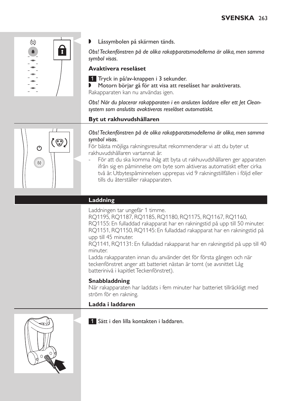 Philips SHAVER Series 7000 SensoTouch afeitadora eléctrica en húmedo y seco User Manual | Page 263 / 304