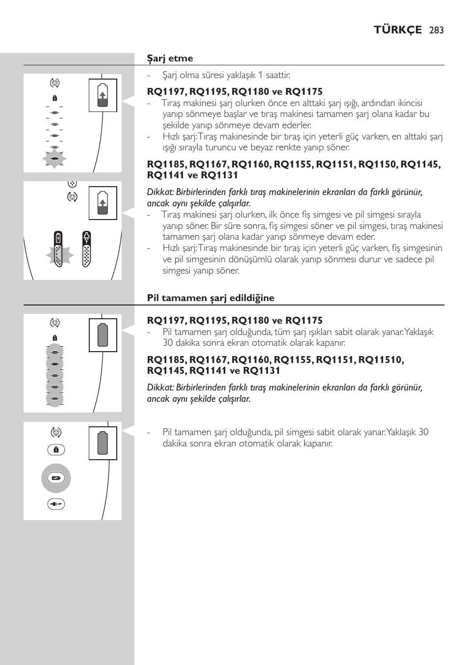 Philips SHAVER Series 7000 SensoTouch afeitadora eléctrica en húmedo y seco User Manual | Page 283 / 304