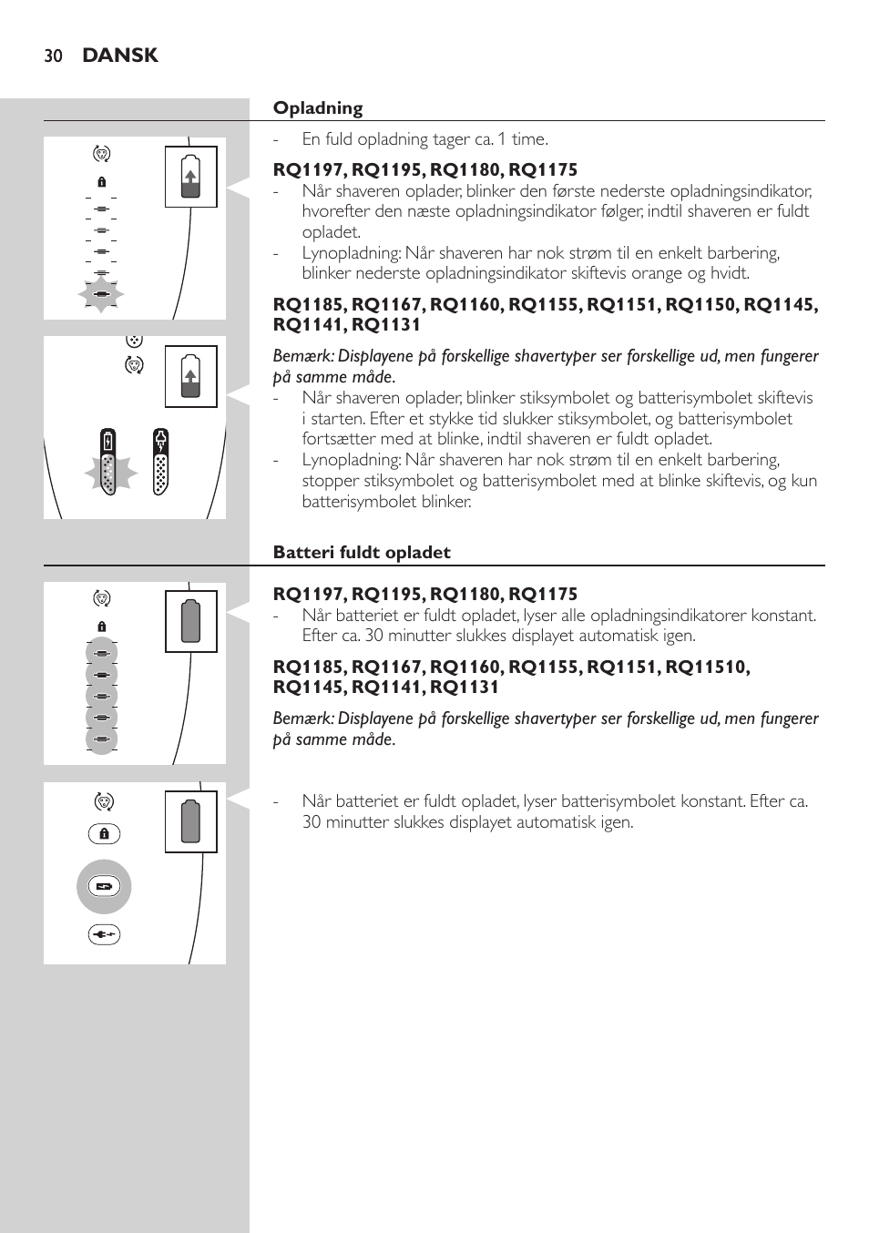 Philips SHAVER Series 7000 SensoTouch afeitadora eléctrica en húmedo y seco User Manual | Page 30 / 304