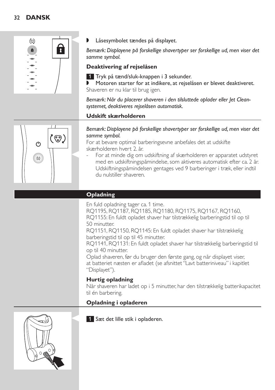 Philips SHAVER Series 7000 SensoTouch afeitadora eléctrica en húmedo y seco User Manual | Page 32 / 304