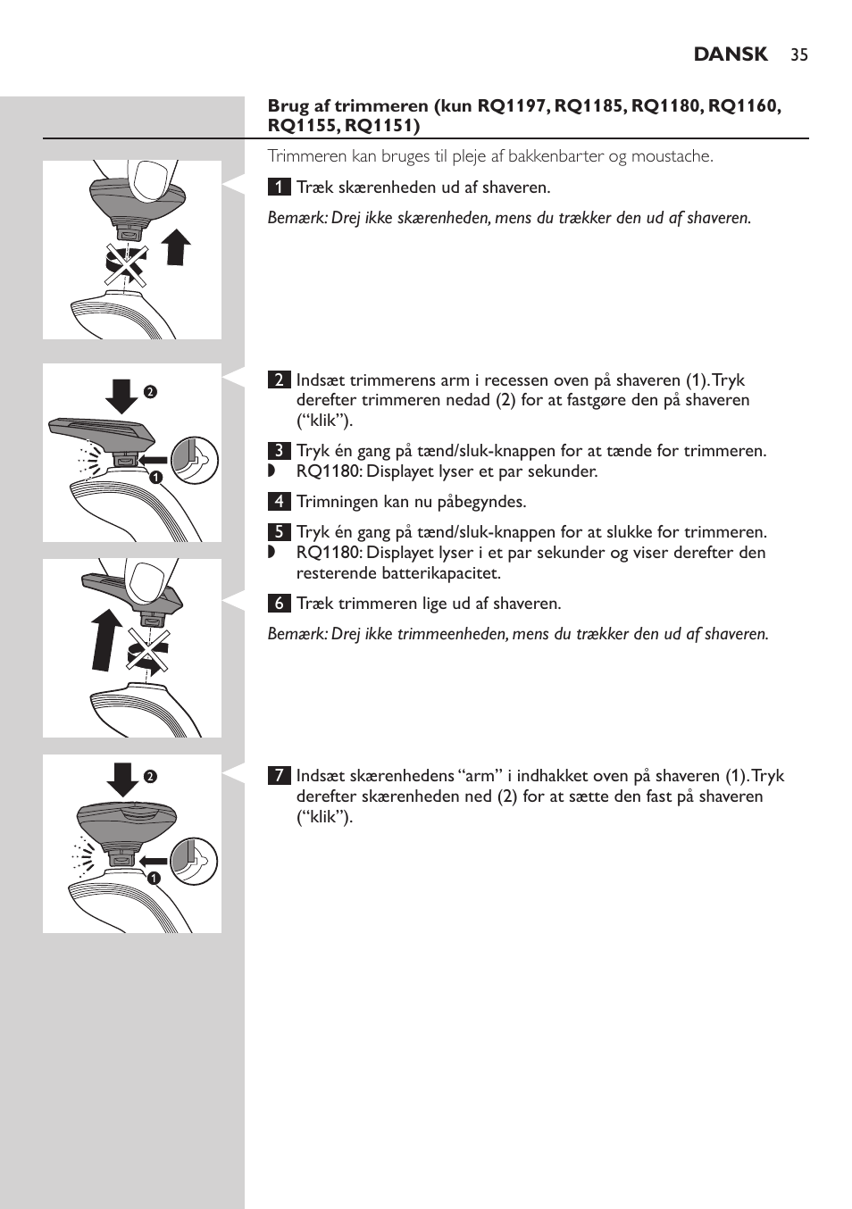 Philips SHAVER Series 7000 SensoTouch afeitadora eléctrica en húmedo y seco User Manual | Page 35 / 304