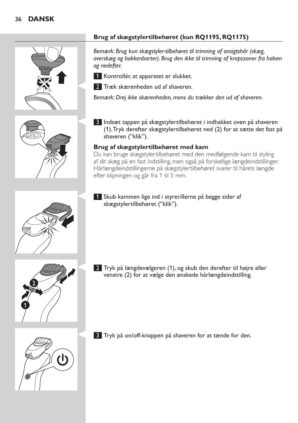 Philips SHAVER Series 7000 SensoTouch afeitadora eléctrica en húmedo y seco User Manual | Page 36 / 304