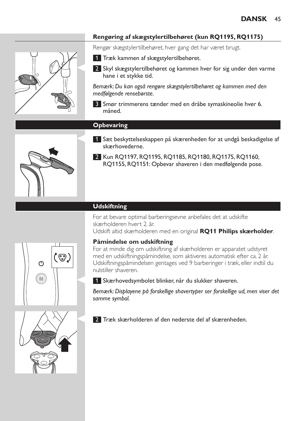 Philips SHAVER Series 7000 SensoTouch afeitadora eléctrica en húmedo y seco User Manual | Page 45 / 304