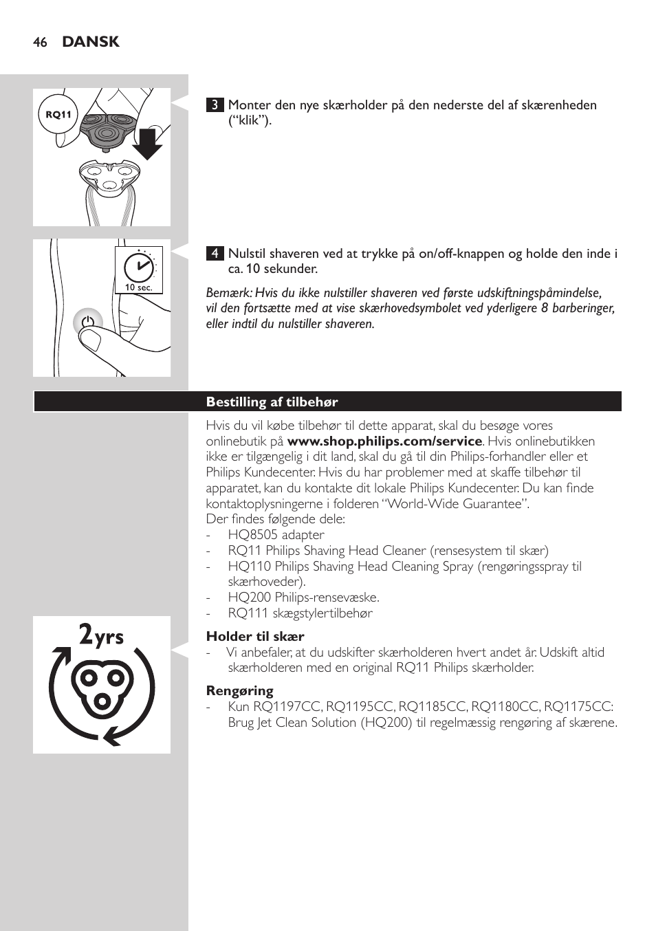 Philips SHAVER Series 7000 SensoTouch afeitadora eléctrica en húmedo y seco User Manual | Page 46 / 304