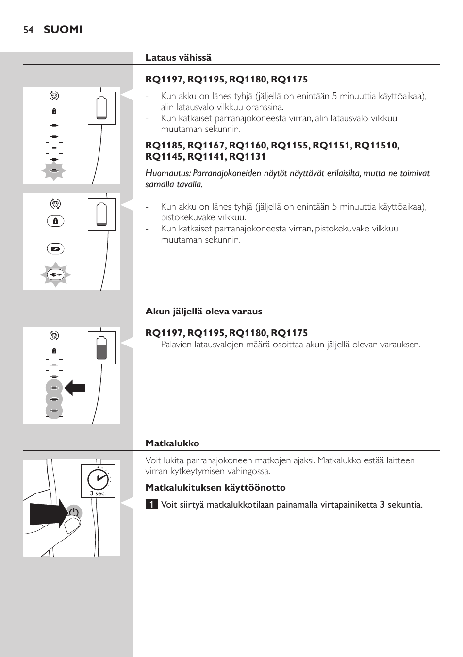 Philips SHAVER Series 7000 SensoTouch afeitadora eléctrica en húmedo y seco User Manual | Page 54 / 304