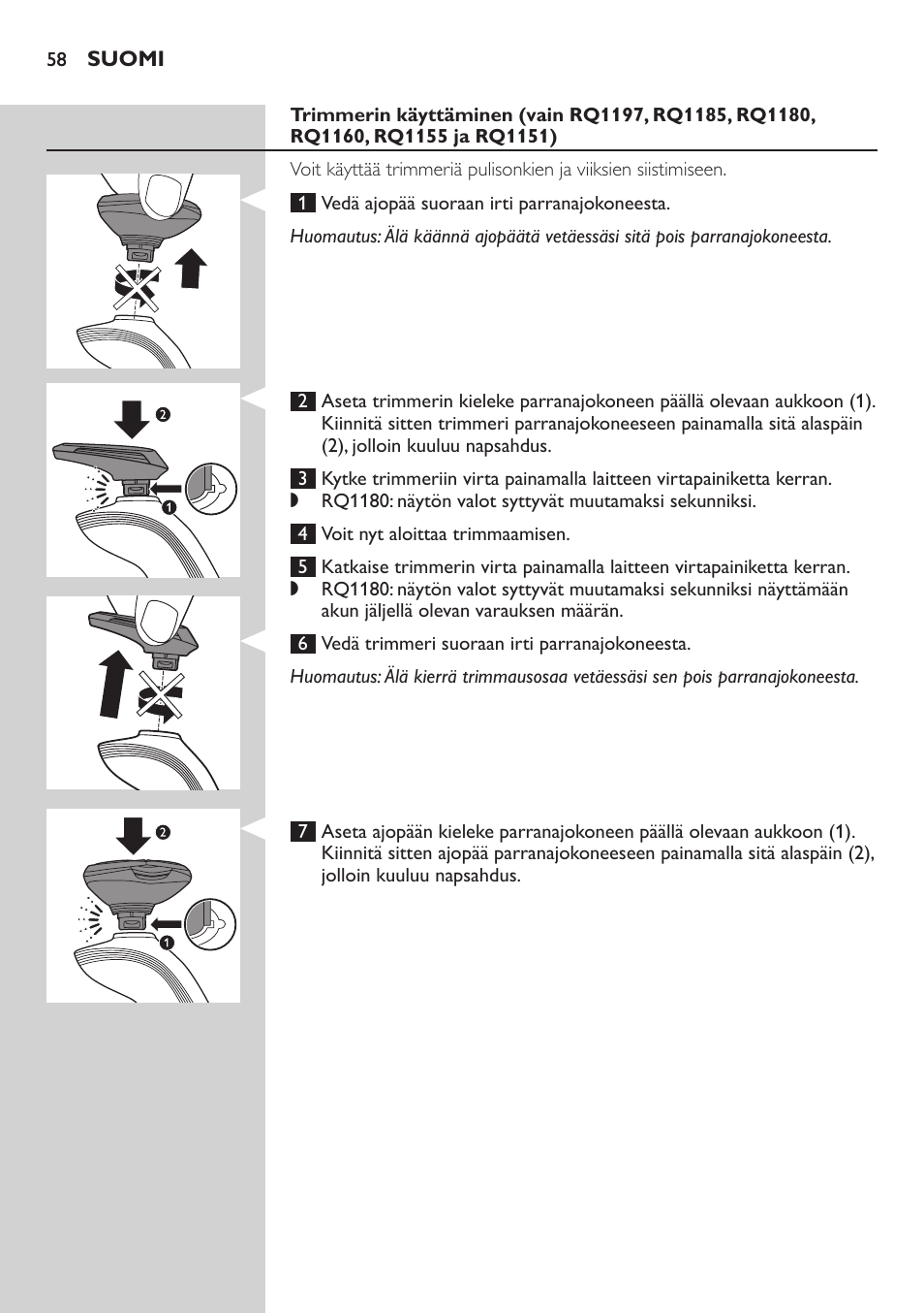 Philips SHAVER Series 7000 SensoTouch afeitadora eléctrica en húmedo y seco User Manual | Page 58 / 304