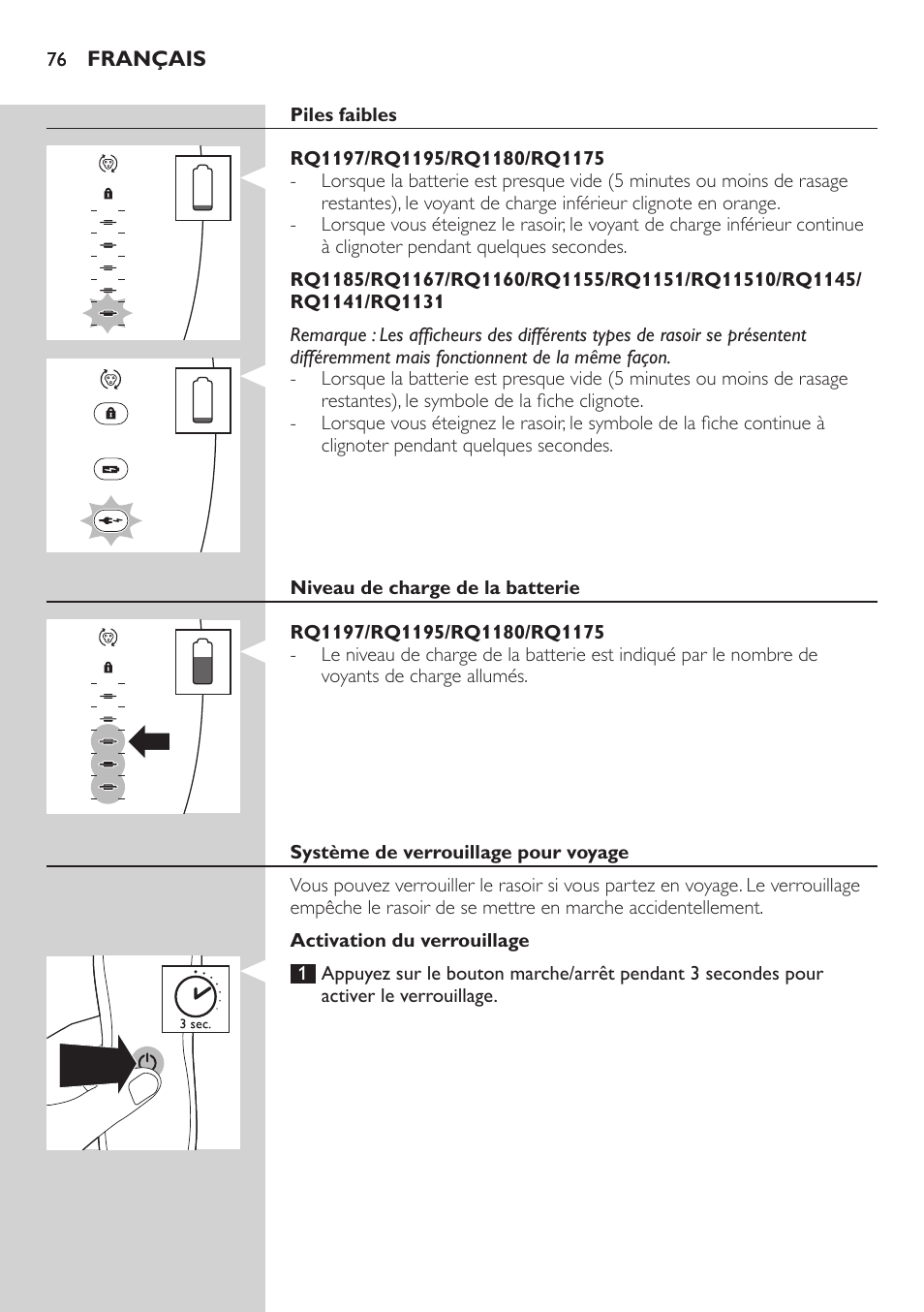 Philips SHAVER Series 7000 SensoTouch afeitadora eléctrica en húmedo y seco User Manual | Page 76 / 304