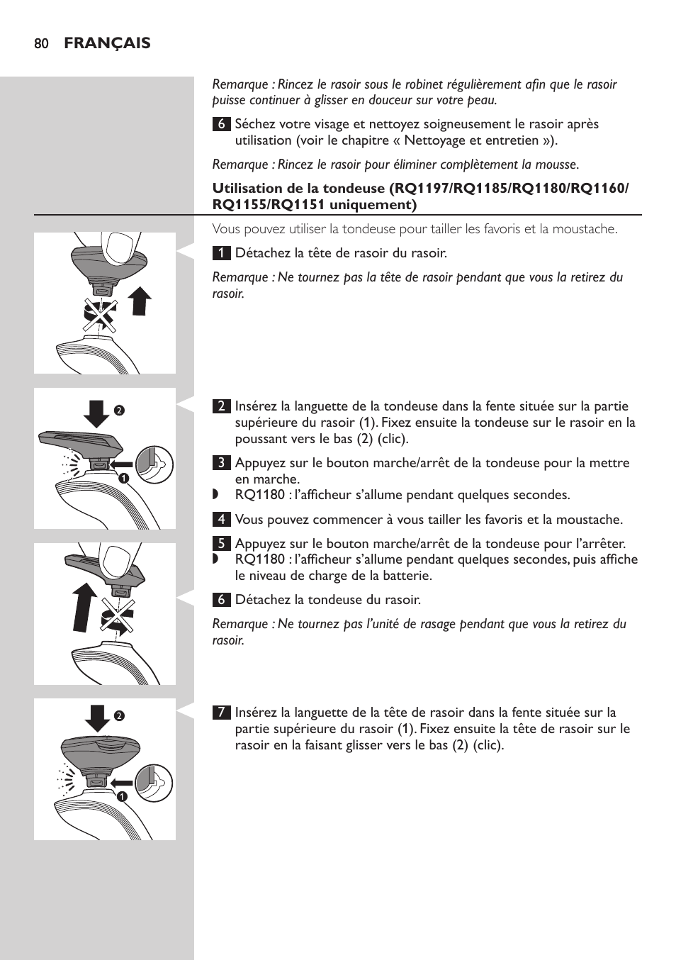 Philips SHAVER Series 7000 SensoTouch afeitadora eléctrica en húmedo y seco User Manual | Page 80 / 304