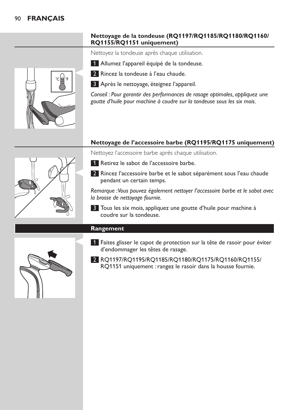 Philips SHAVER Series 7000 SensoTouch afeitadora eléctrica en húmedo y seco User Manual | Page 90 / 304