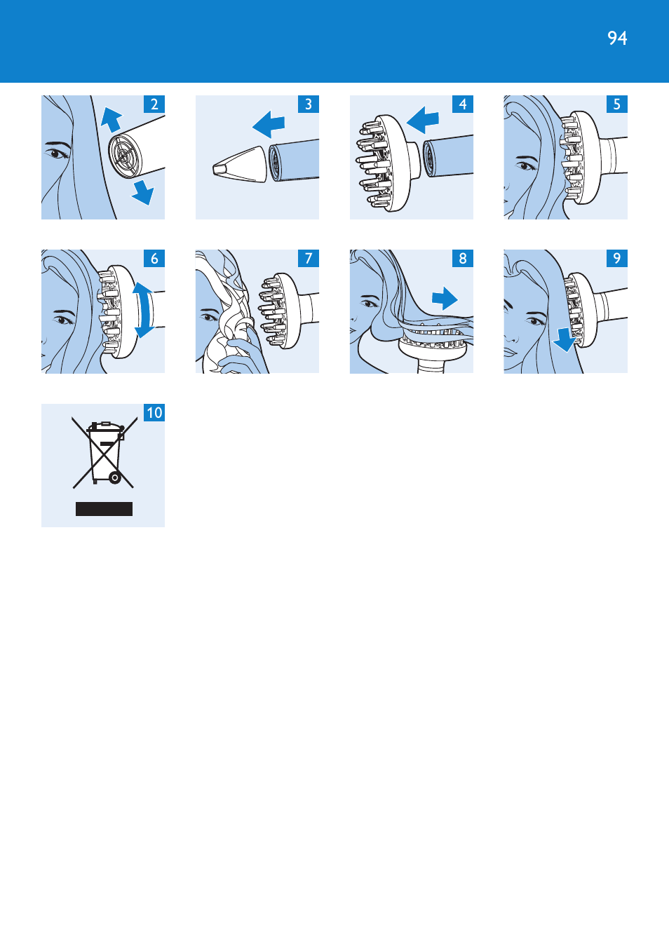 Philips SalonPro AC Secador User Manual | Page 94 / 96