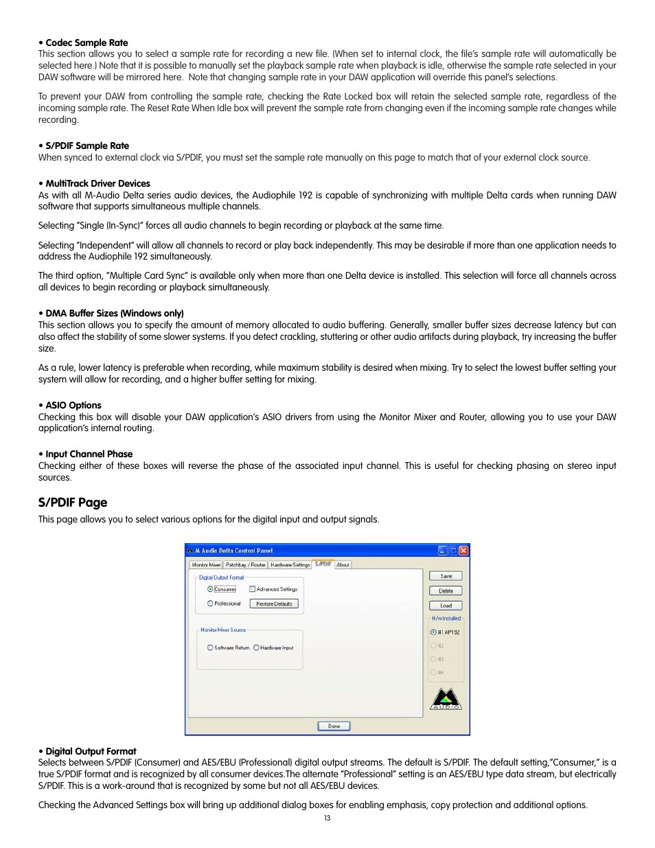 S/pdif page | Audiophile Systems 192 User Manual | Page 14 / 88