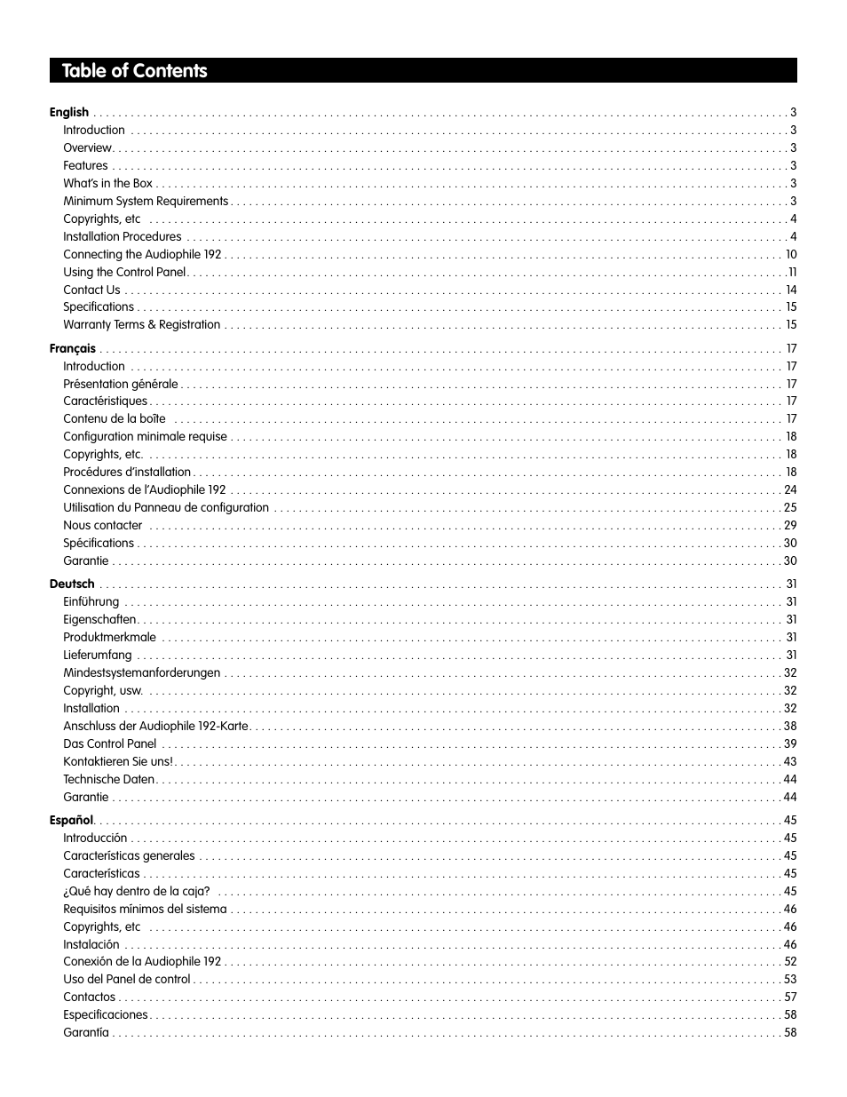 Audiophile Systems 192 User Manual | Page 2 / 88