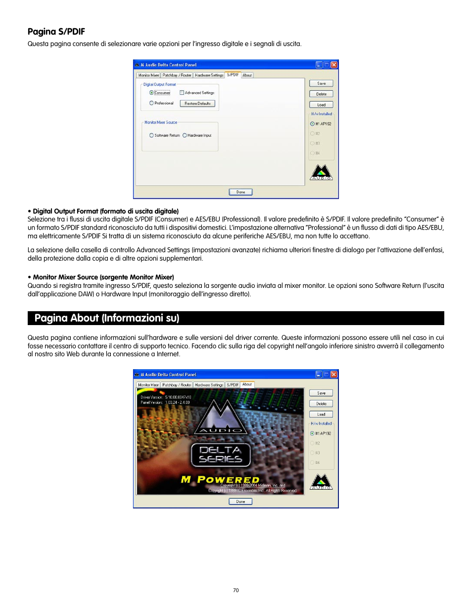 Pagina about (informazioni su) | Audiophile Systems 192 User Manual | Page 71 / 88