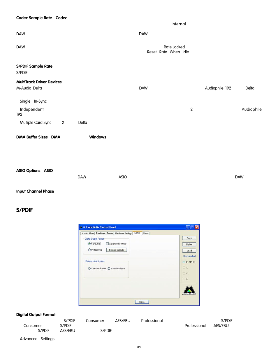 S/pdif | Audiophile Systems 192 User Manual | Page 84 / 88