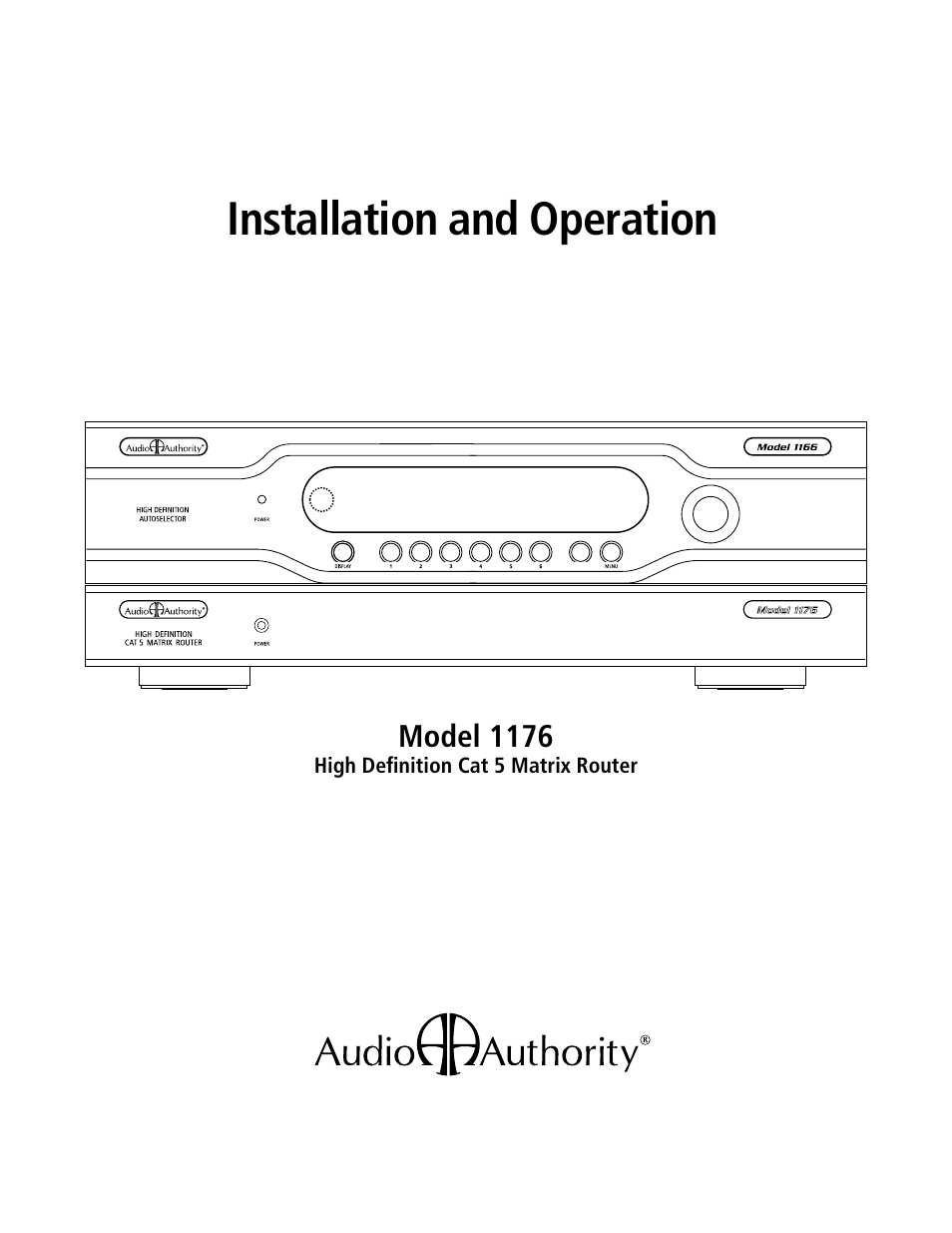 Audio Authority 1176 User Manual | 12 pages