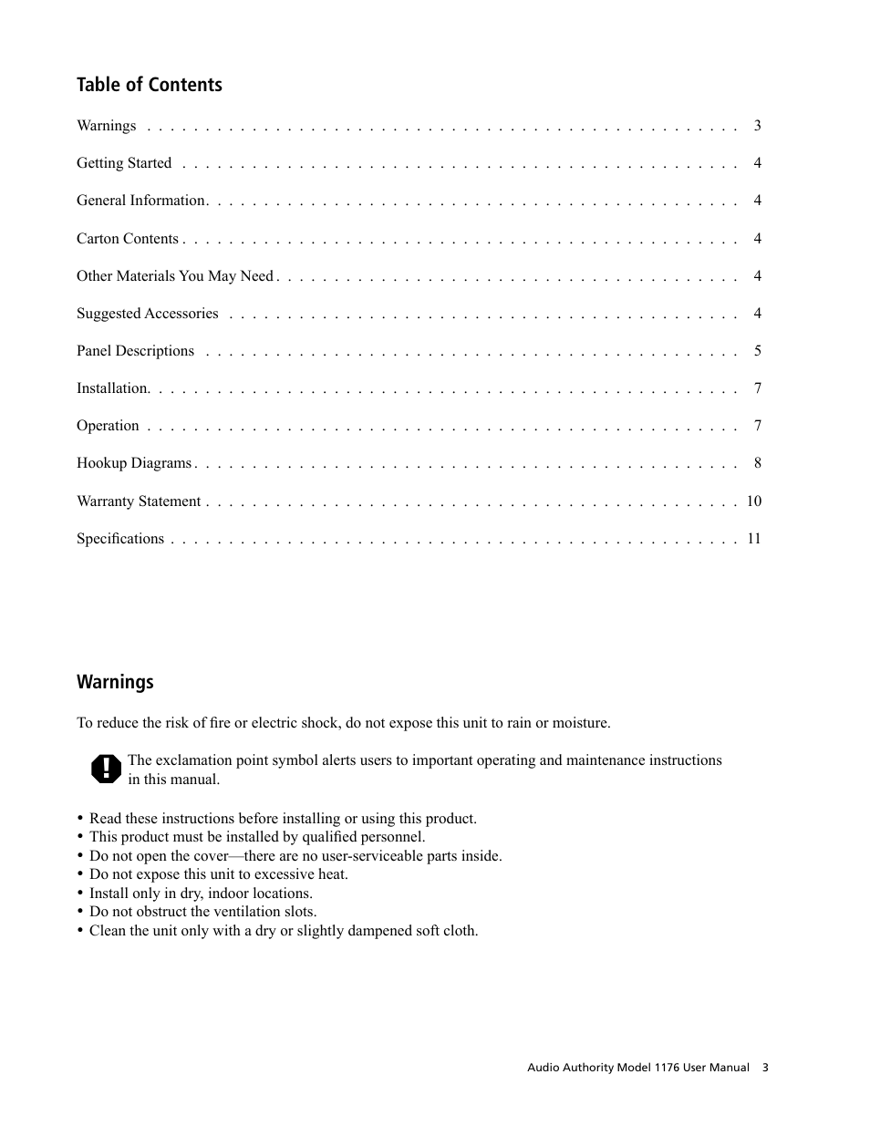 Audio Authority 1176 User Manual | Page 3 / 12