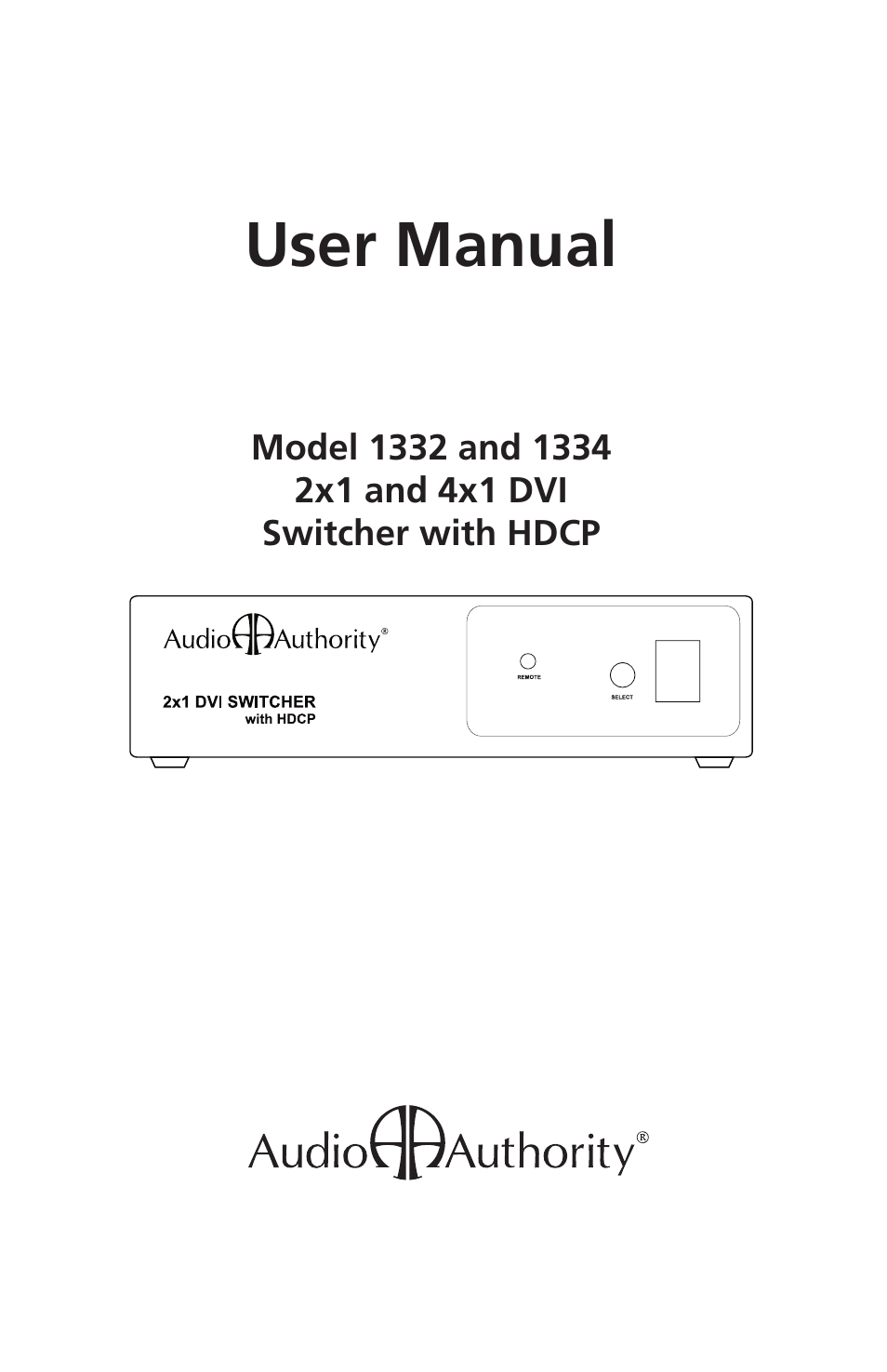 Audio Authority 1332 User Manual | 12 pages