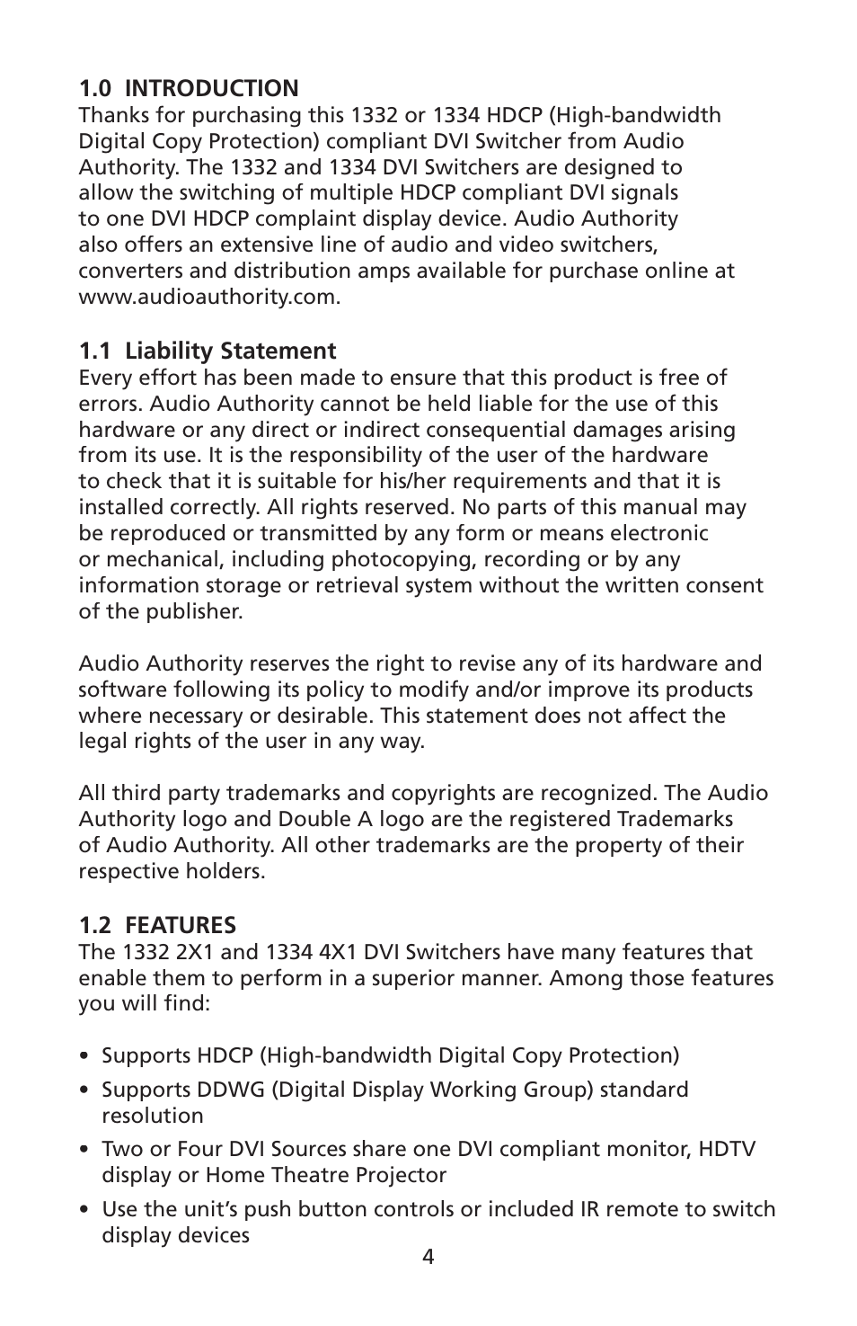 Audio Authority 1332 User Manual | Page 4 / 12