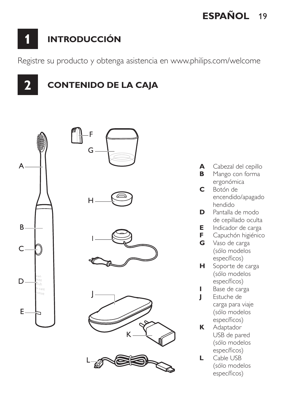 Philips Sonicare DiamondClean Cepillo dental sónico recargable User Manual | Page 19 / 76