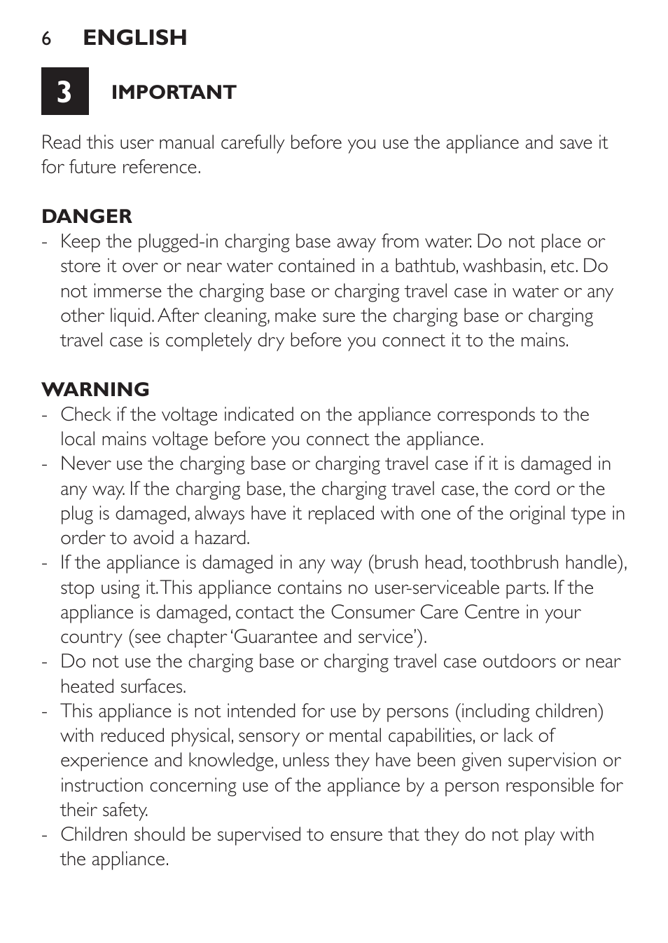 Philips Sonicare DiamondClean Cepillo dental sónico recargable User Manual | Page 6 / 76