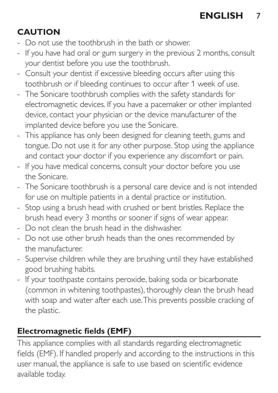 Philips Sonicare DiamondClean Cepillo dental sónico recargable User Manual | Page 7 / 76