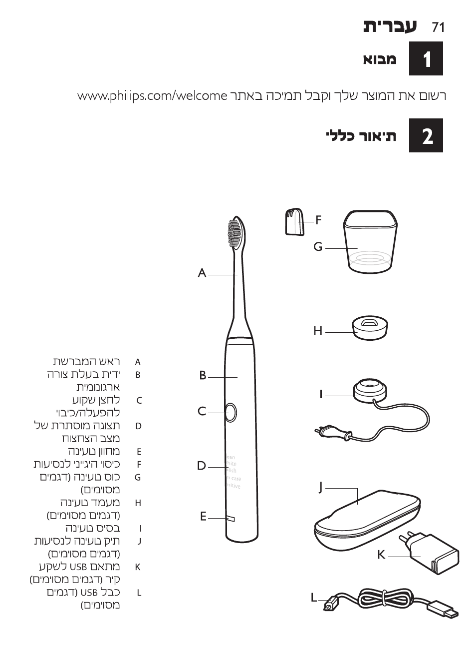 Philips Sonicare DiamondClean Cepillo dental sónico recargable User Manual | Page 71 / 76