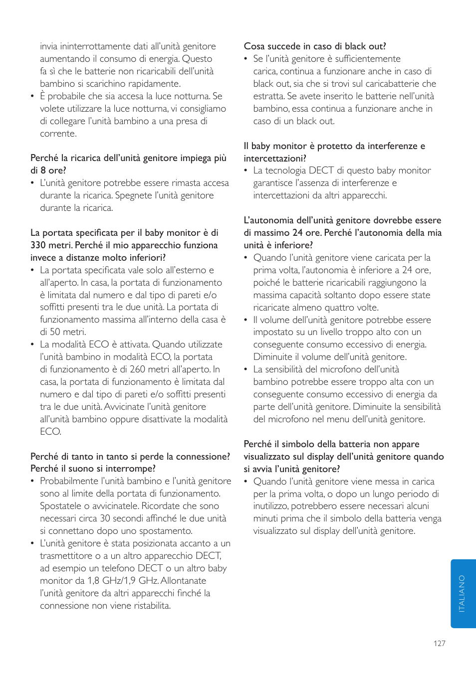 Philips AVENT Vigilabebés DECT User Manual | Page 127 / 204