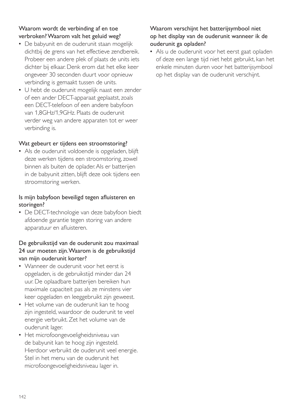 Philips AVENT Vigilabebés DECT User Manual | Page 142 / 204