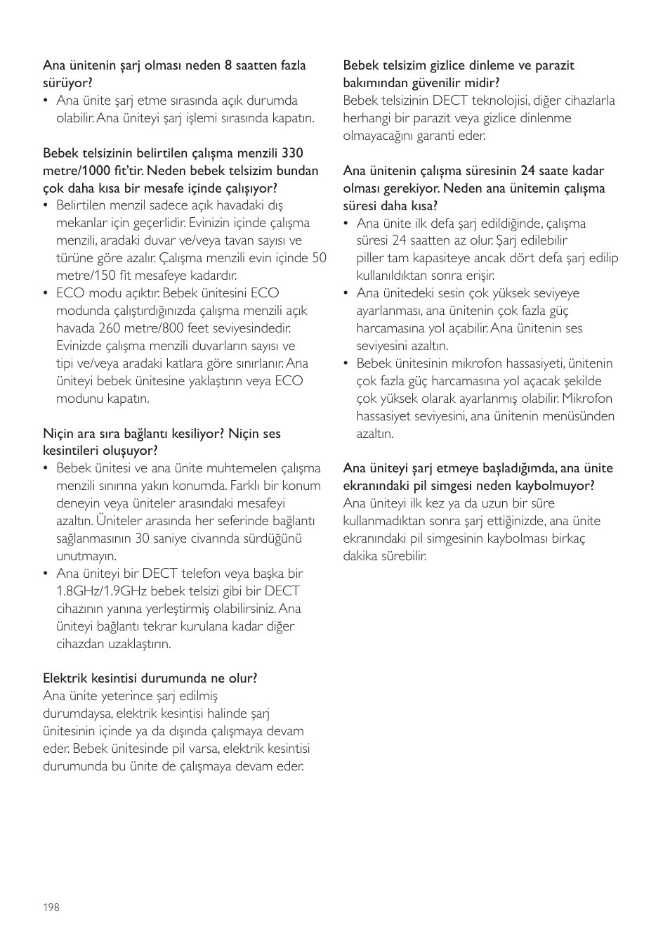 Philips AVENT Vigilabebés DECT User Manual | Page 198 / 204