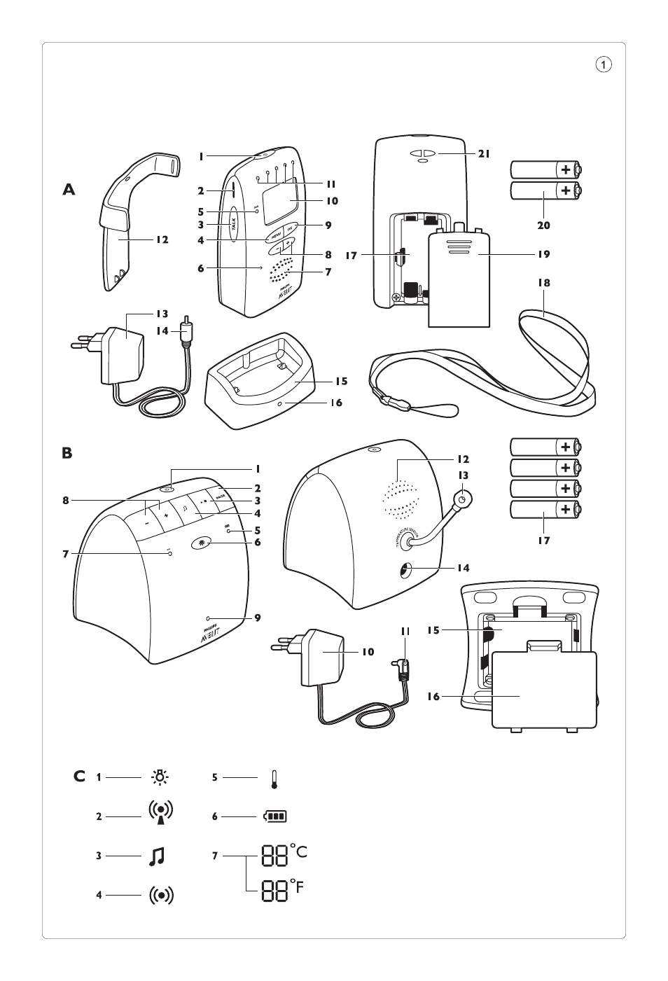 Philips AVENT Vigilabebés DECT User Manual | Page 3 / 204