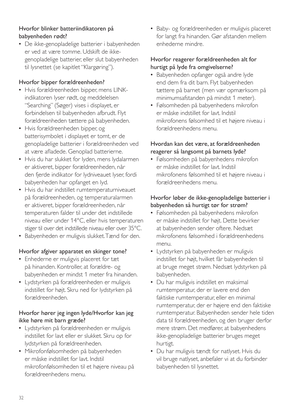 Philips AVENT Vigilabebés DECT User Manual | Page 32 / 204