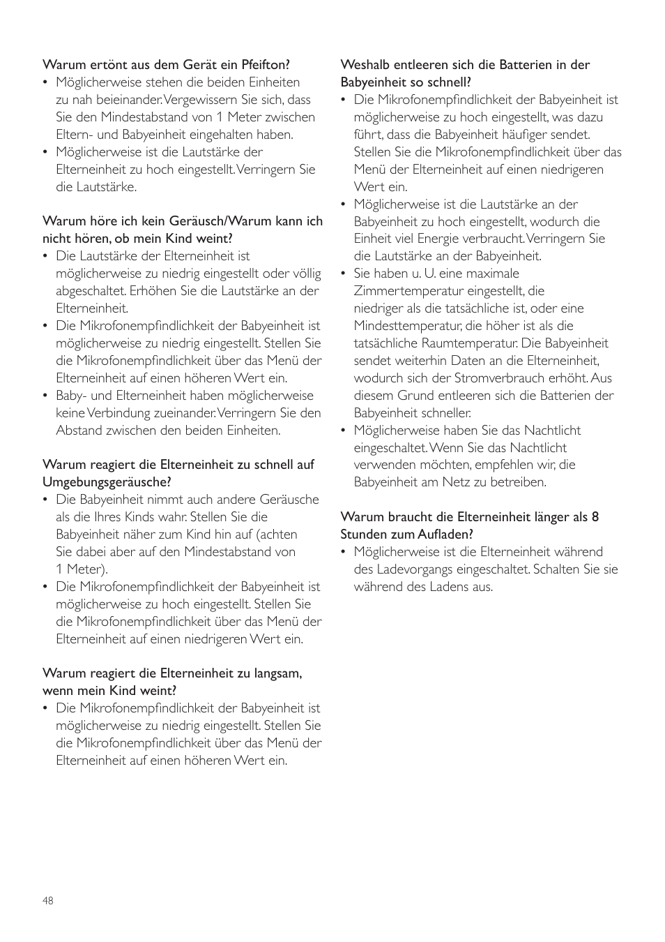 Philips AVENT Vigilabebés DECT User Manual | Page 48 / 204