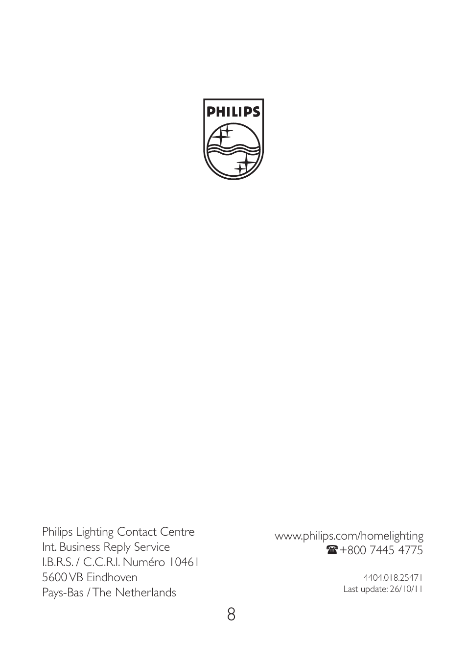 Philips myLiving Foco User Manual | Page 8 / 8